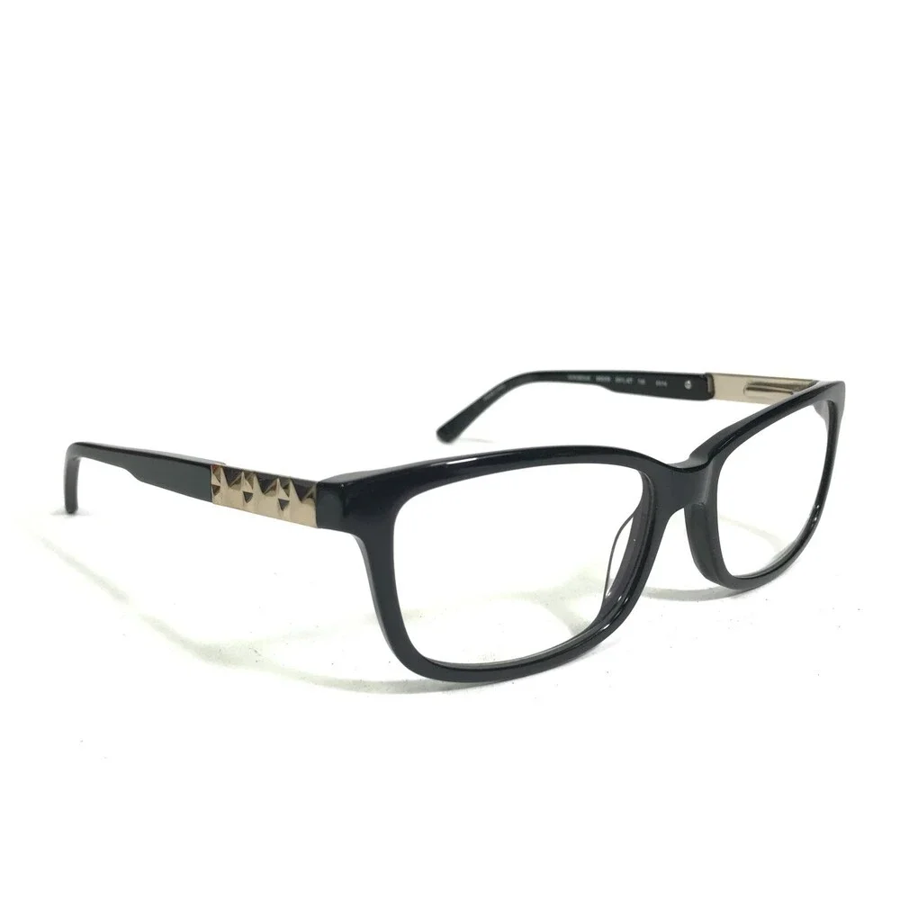 Bebe Eyeglasses Frames GORGEOUS BB5058 001 JET Brown Gold Square 52-16-135